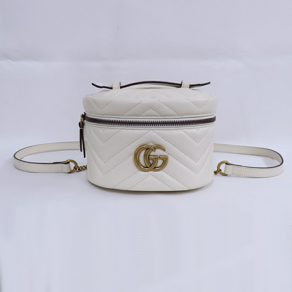 Gucci Rucksack Backpack Daypack GG Marmont Mini Backpack Leather White - Picture 1 of 10